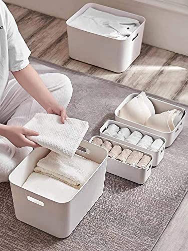 Amyup Set Of 8 Plastic Storage Bins,Versatile Kitchen Pantry Organization and Storage,for Plastic Storage Container Under Bed,Under Sink Bathroom Organizer (White, 8 Pack) - Image 2