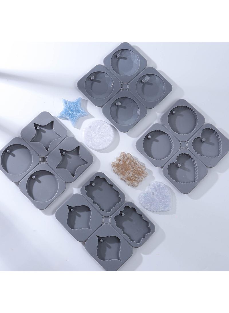 Silicone Soap Moulds, 4 Pack Cavity Rectangle DIY Moulds for Soap Candle Dropping Adhesive Pendant Mould - Image 1