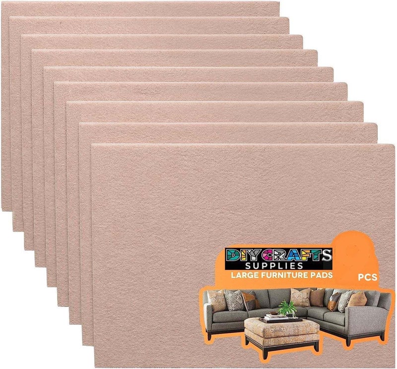 DIY Crafts 9, 9 Sheet Pack, Beige, Pads 8" x 6" x 1/5" Furniture Felt Pads Self Adhesive, Cuttable Felt Chair Pads, Anti Scratch Floor Protectors for Furniture Legs Hardwood Floor, Be(9) - Image 1