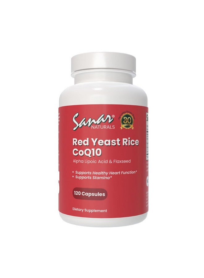 Sanar Naturals Sanar Naturals Red Yeast Rice, CoQ10 Supplement - Supports Healthy Heart Function, Energy, and Stamina - Non-GMO, Gluten Free, Vegan, 120 Capsules - Image 1