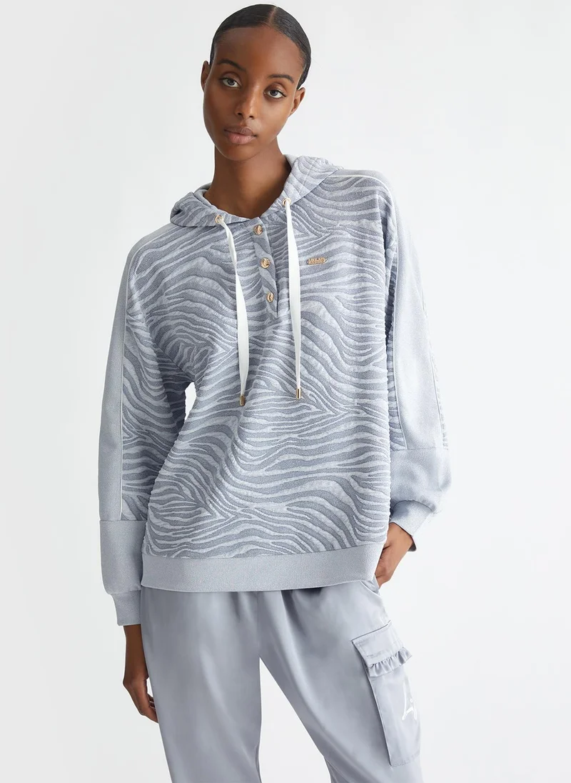 Liu Jo Jacquard hooded sweatshirt