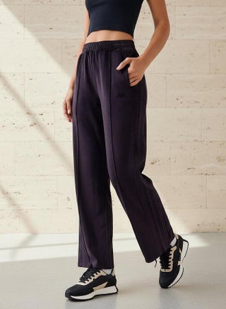 Kappa Embellished Velour Regular Fit Track Pants with Pockets