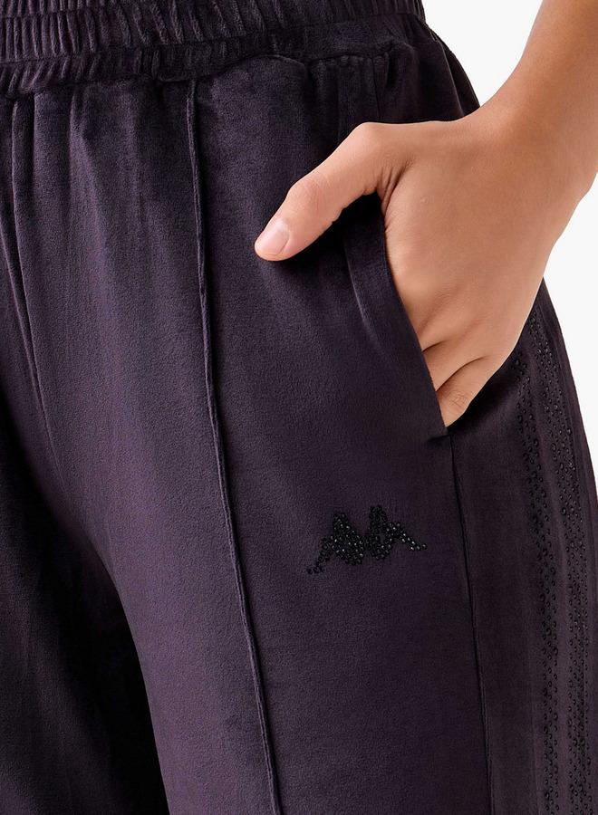 Kappa Embellished Velour Regular Fit Track Pants with Pockets - Image 4