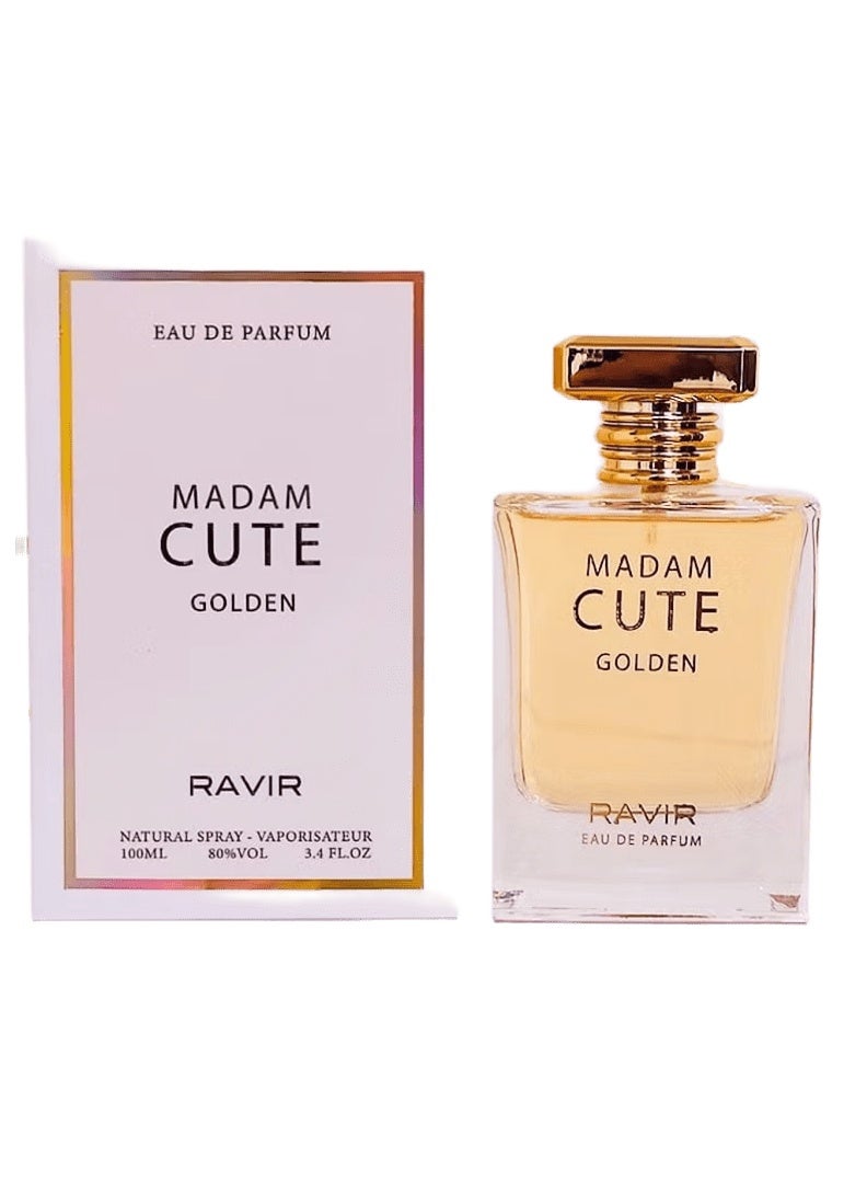 RAVIR MADAM CUTE GOLDEN Eau De Parfum for Women - 100ml | Elegant Amber Floral Fragrance - Image 1