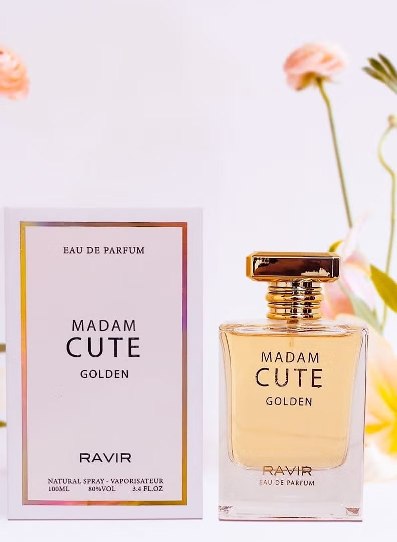 RAVIR MADAM CUTE GOLDEN Eau De Parfum for Women - 100ml | Elegant Amber Floral Fragrance - Image 4