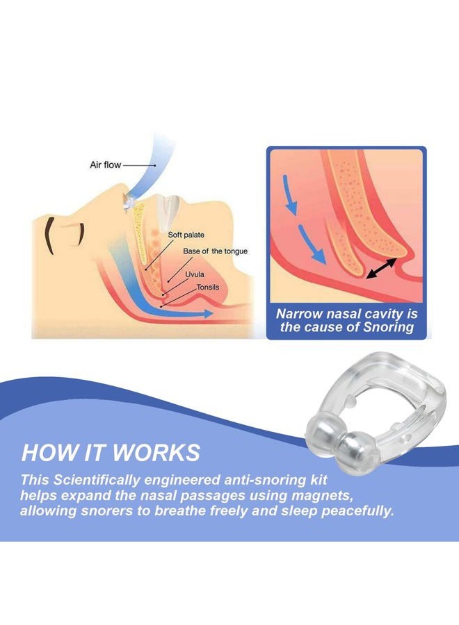 Mobi Lock Pack of 6 Magnetic Anti Snore Clips - Silicone Nose Clips - Reusable Snoring Solution for Nasal Snorers - Enjoy a More Peaceful Night Sleep from Mobi Lock - Image 3