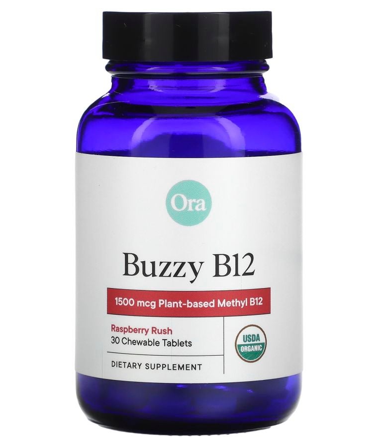 Buzzy B12 Raspberry Rush 1500 mcg 30 Chewable Tablets