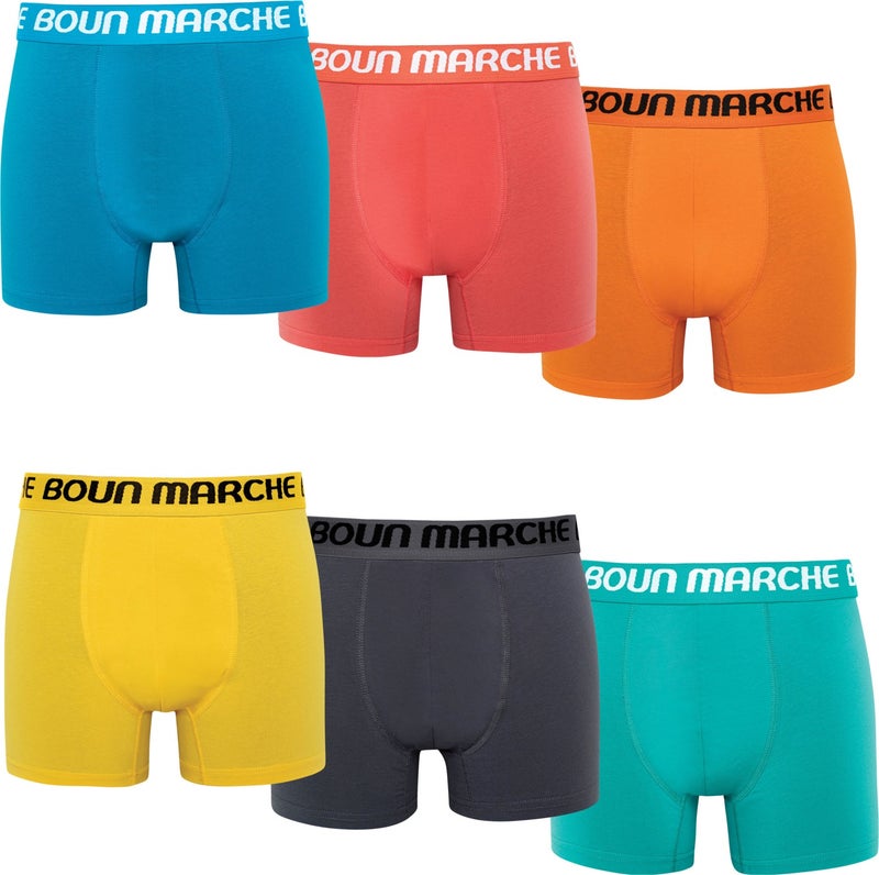 Boun Marche Men's Boxer Lycra Premium 6-Pack Boris Bm-Clr  - Image 1