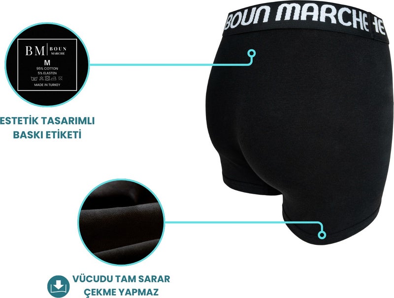 Boun Marche Men's Boxer Lycra Premium 6-Pack Boris Bm-Clr  - Image 5