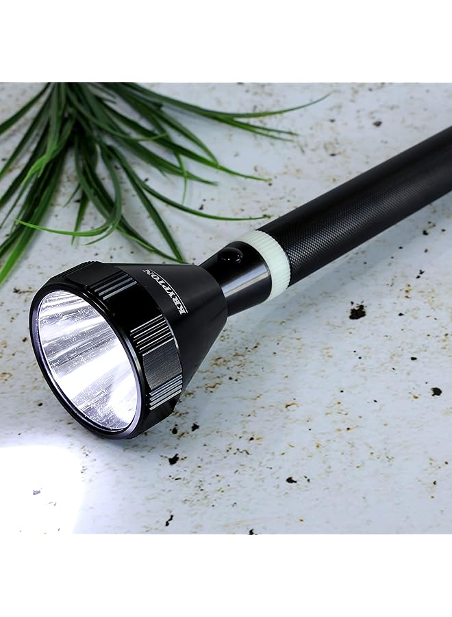 KRYPTON KNFL5131 Rechargeable LED Flashlight High Power Flashlight Super Bright CREE LED Torch Light Built in 3000mAh Ni Cd Battery Powerful Torch for Camping Hiking Trekking - Image 2