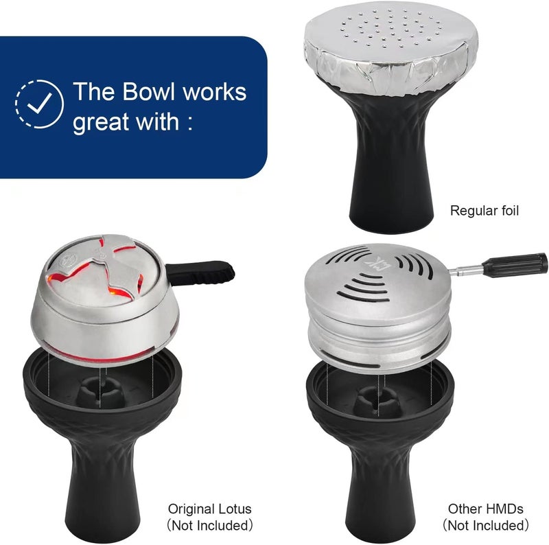 KITOSUN Hookah Bowl - Rubber Silicone Phunnel Hookah Bowl Perfect Work with Heat Management Device Bundle for Better Shisha Hookah Narguile Smoking Accessories Easy Clean (Upgrade Phunnel) - Image 4
