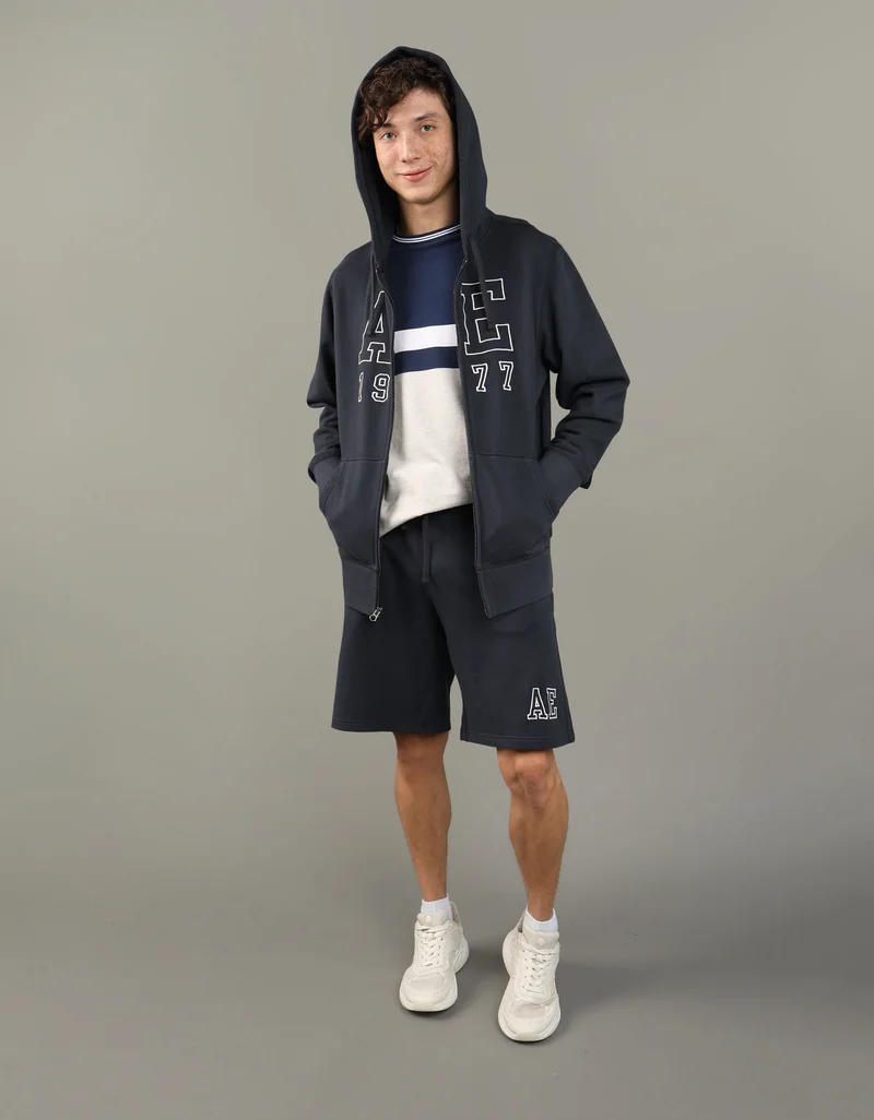 American Eagle Logo Fleece Graphic Zip-Up Hoodie
