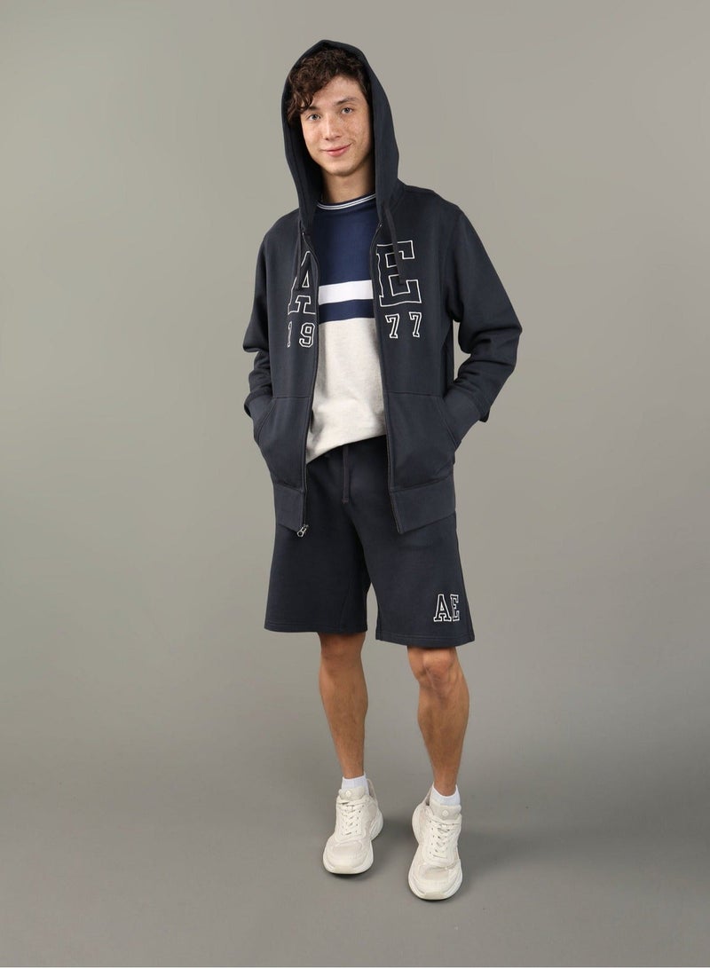 American Eagle Logo Fleece Graphic Zip-Up Hoodie - Image 1