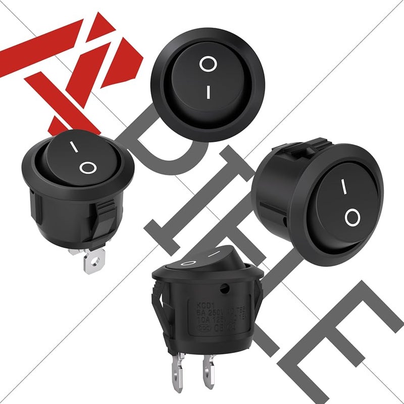 APIELE KCD1 Rocker Switch ON/OFF Rocker Switch SPST 2 Pin SPST 2 Pin Snap On Car Boat Design with Pre-Wired Wires AC 6A/250V 10A/125V 12VDC - Image 4