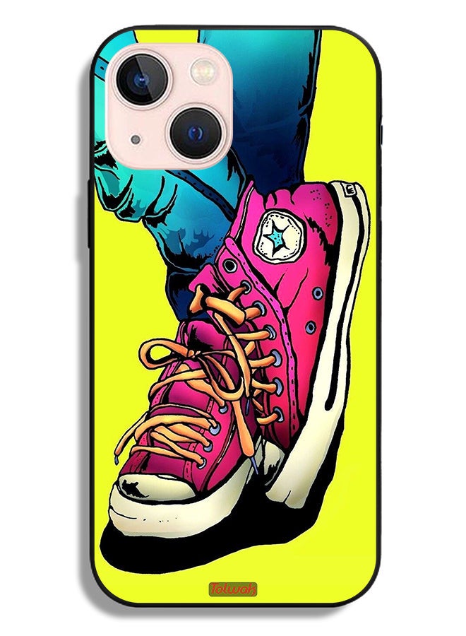 Tolwak Apple iPhone 13 mini Protective Case Canva Shoes Art - Image 2