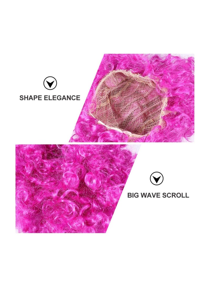 إستيل شعر مستعار أرجواني أفرو مجعد مهرج السيرك كرنفال زي حفلة تأثيري شعر مستعار للحفلات للبالغين والأطفال - Image 4