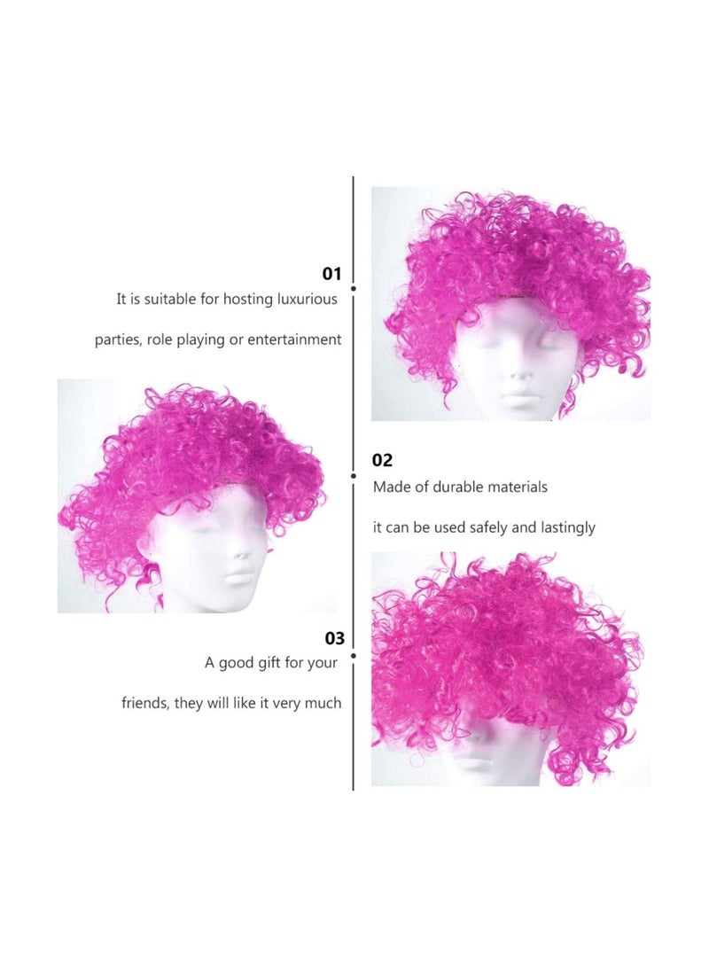 إستيل شعر مستعار أرجواني أفرو مجعد مهرج السيرك كرنفال زي حفلة تأثيري شعر مستعار للحفلات للبالغين والأطفال - Image 5