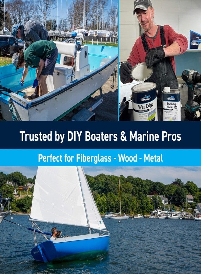 TotalBoat طلاء TotalBoat Wet Edge Topside Marine Paint الممتاز من البولي يوريثان للقوارب، والمركبات الترفيهية، والزخارف الخارجية، والألياف الزجاجية، والمعادن، والخشب (لون رغوة البحر، ربع جالون) - Image 4