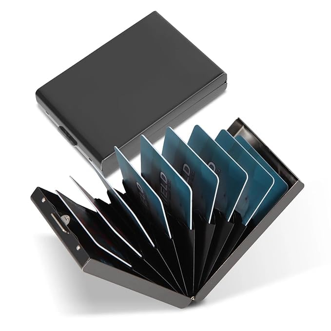 Stealodeal Black RFID Blocking Stainless Steel Debit/Credit/ATM 10 Slot Card Holder for Mens & Women - Image 3
