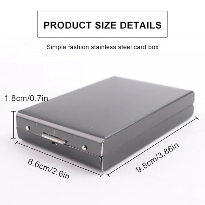 Stealodeal Black RFID Blocking Stainless Steel Debit/Credit/ATM 10 Slot Card Holder for Mens & Women - Image 4