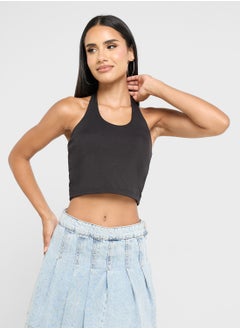 Ginger Halter Neck Ribbed Vest  - Image 1