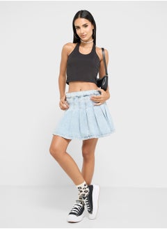 Ginger Halter Neck Ribbed Vest  - Image 4