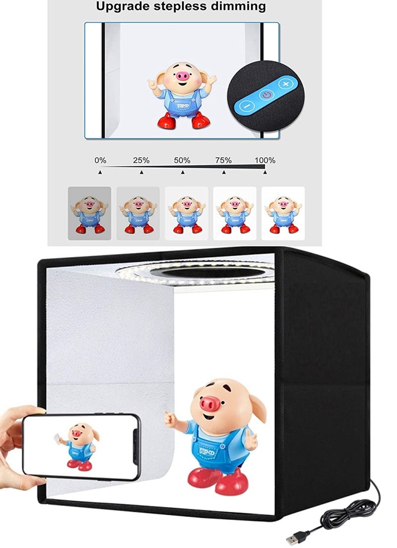 VEEPRO مجموعة صندوق الضوء الناعم LED MVPRO 50x50 سم مع 4 خلفيات ملونة للاستوديو المحمول للتصوير الفوتوغرافي - Image 5