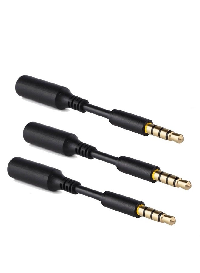 3 Pack Headset Audio Jack Extender, 3.5mm Headphone AUX Extension Adapter for Juice Pack, for Battery Charger Case, Power Case, for Smartphones, Tablets