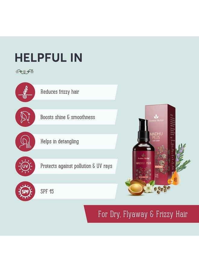 AVIMEE HERBAL سيروم شعر هيربال مدهو بلس مع SPF 15؛ يقلل من التجاعيد ويفك تشابك الشعر؛ للشعر الجاف والمتطاير والتجاعيد؛ 50 مل - Image 4
