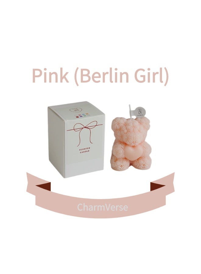 Bear Aromatherapy Candle | Exclusive Gift for UAE Festivals - Natural Essential Oil Fragrance, Eid al Fitr/Christmas/National Day Atmosphere Home Decor, Luxury Healing Aromatherapy Gift Box（pink） - Image 2