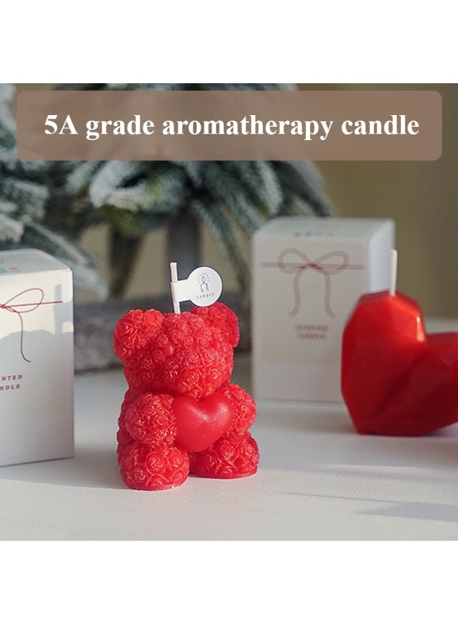 Bear Aromatherapy Candle | Exclusive Gift for UAE Festivals - Natural Essential Oil Fragrance, Eid al Fitr/Christmas/National Day Atmosphere Home Decor, Luxury Healing Aromatherapy Gift Box（pink） - Image 4