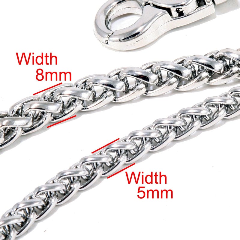 Double K Durable Biker Key Jean Wallet Chain - 24" Silver - Image 4