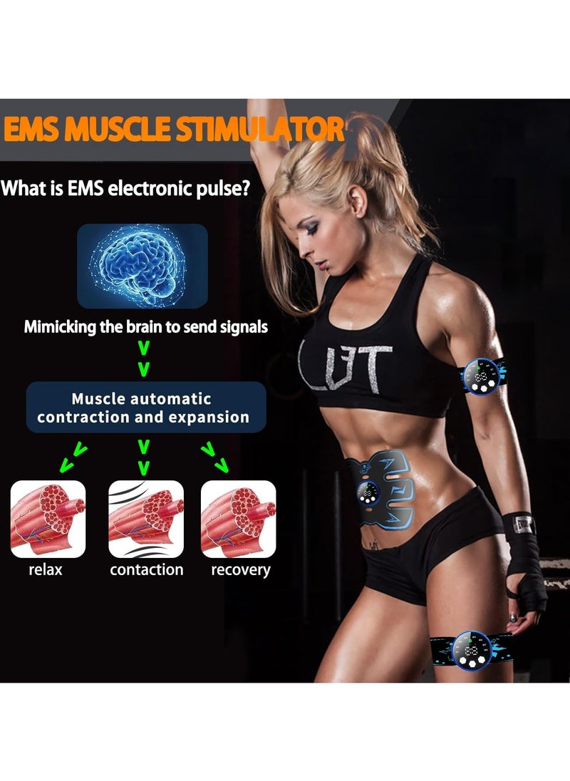 SYOSI SYOSI EMS Muscle Stimulator, Abdominal Muscle Toner 8 Modes 29 Intensities Abs Trainer Electronic Toning Belts home workout equipment, Abs Stimulator 2023 Full Body ABS/Arm/Leg  - Image 2