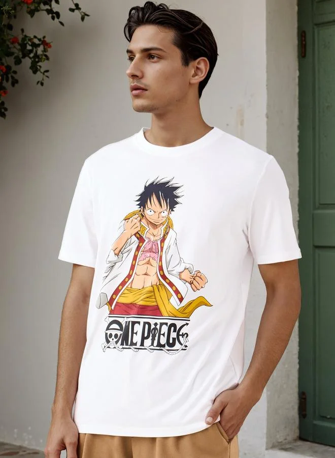 اس بي كاركترز تيشيرت بطباعة ون بيس بقصة عادية