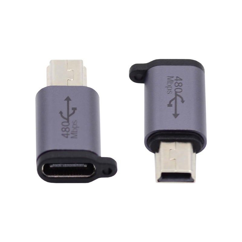 CY Adapter 2pcslot USBC USB20 Type C Female to Micro Mini USB Male Power Adapter 480Mbps Data with Chain Holes - Image 2
