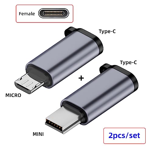 CY Adapter 2pcslot USBC USB20 Type C Female to Micro Mini USB Male Power Adapter 480Mbps Data with Chain Holes - Image 3
