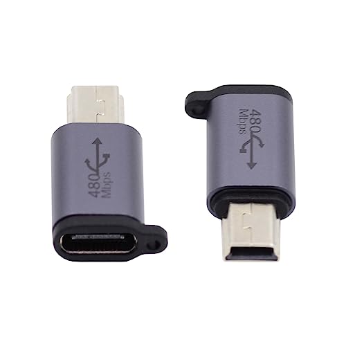 CY Adapter 2pcslot USBC USB20 Type C Female to Micro Mini USB Male Power Adapter 480Mbps Data with Chain Holes - Image 1