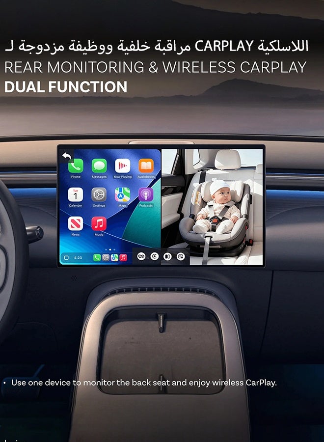 أوتوكاست كاميرا سيارة عالية الدقة مع محول لاسلكي CarPlay من Cabin Care، مزودة بخاصية الرؤية الليلية، مناسبة لمقاعد الأطفال الخلفية، وملحقات سيارات هيونداي بنز، وأودي، وشيفروليه، وكيا. - Image 3