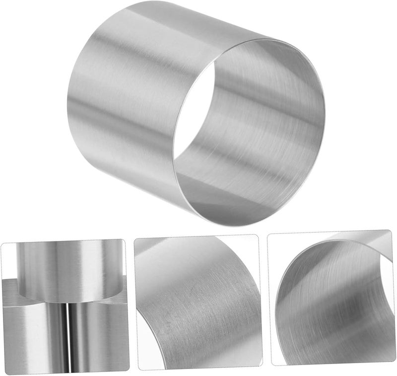 Hemoton 8 Pcs Mini Cake Ring Cake Molds Cake Rings Stainless Steel Mousse Mould Mousse Cheese Rings Tart Ring Round Sushi Mold Baking Tool for DIY Home Kitchen Chocolate - Image 4