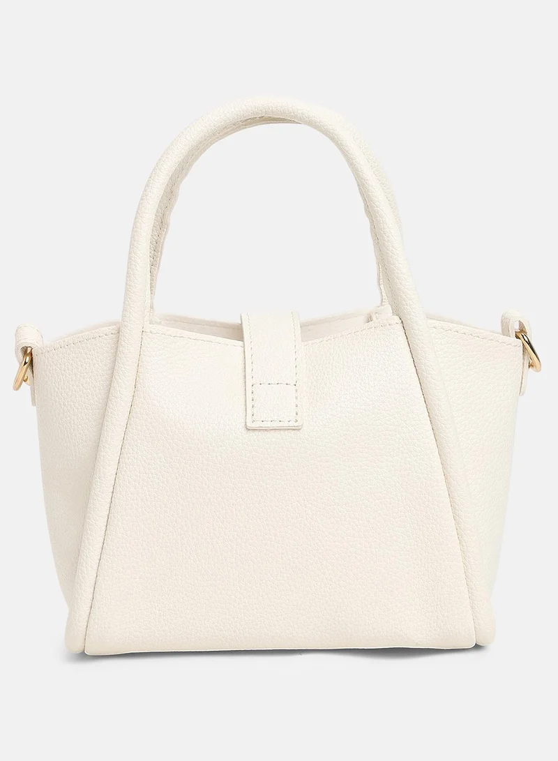 Haute Sauce Solid Interlock Regular Vegan Leather Hand Bag For Women