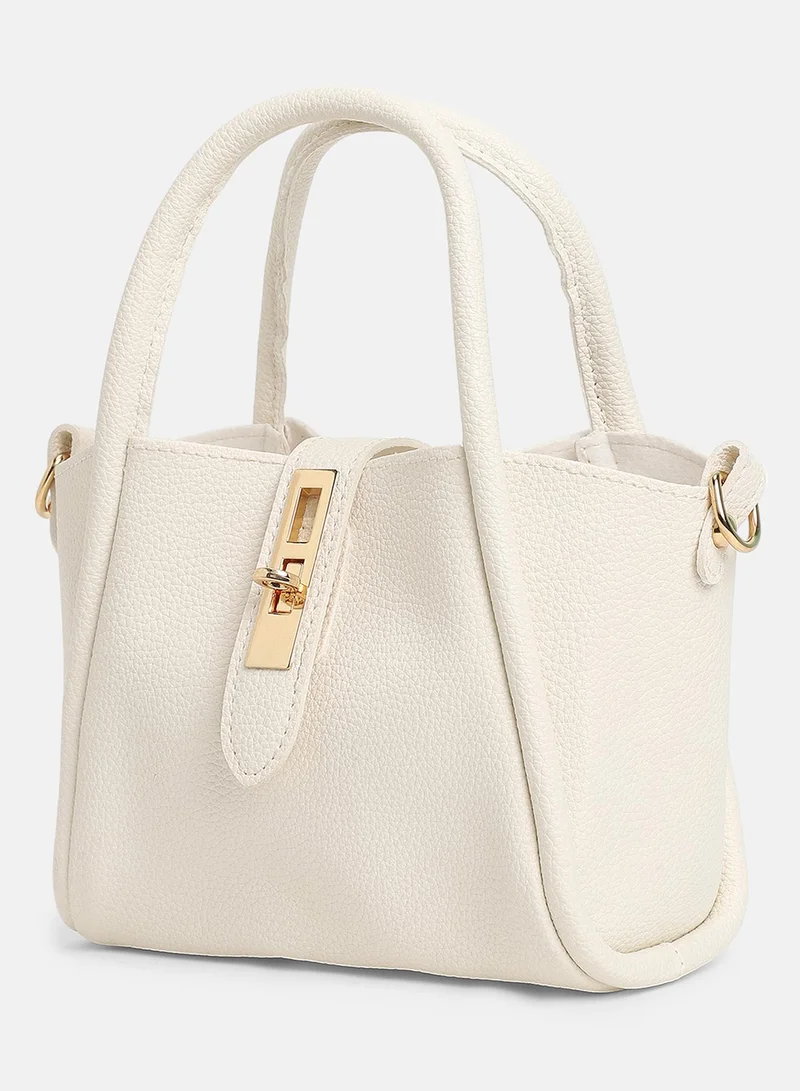 Haute Sauce Solid Interlock Regular Vegan Leather Hand Bag For Women