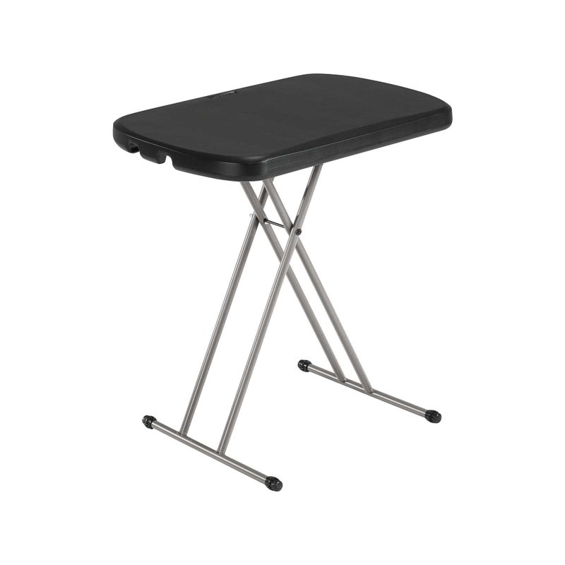LIFETIME Adjustable Folding Laptop Table TV Tray, 26 Inch, Black - Image 1