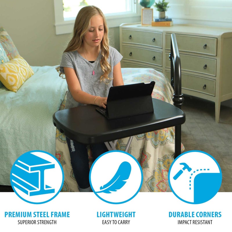 LIFETIME Adjustable Folding Laptop Table TV Tray, 26 Inch, Black - Image 5