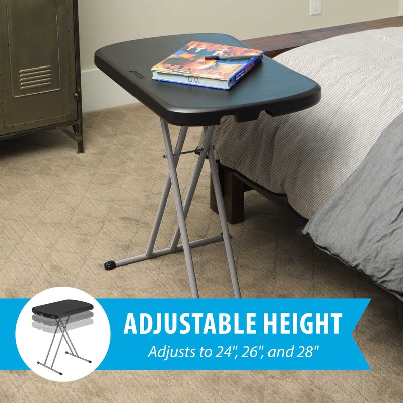 LIFETIME Adjustable Folding Laptop Table TV Tray, 26 Inch, Black - Image 3