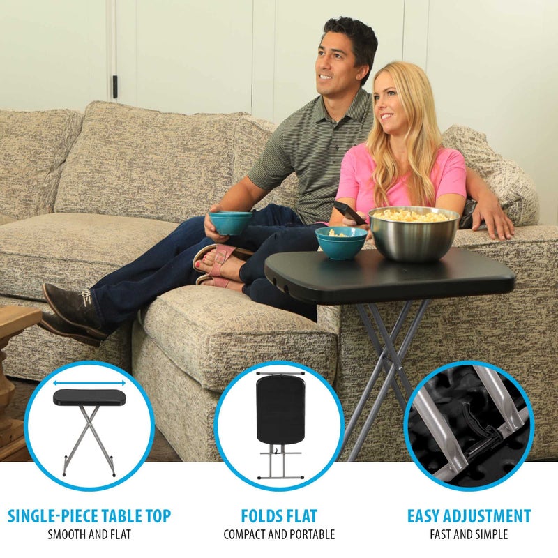 LIFETIME Adjustable Folding Laptop Table TV Tray, 26 Inch, Black - Image 4