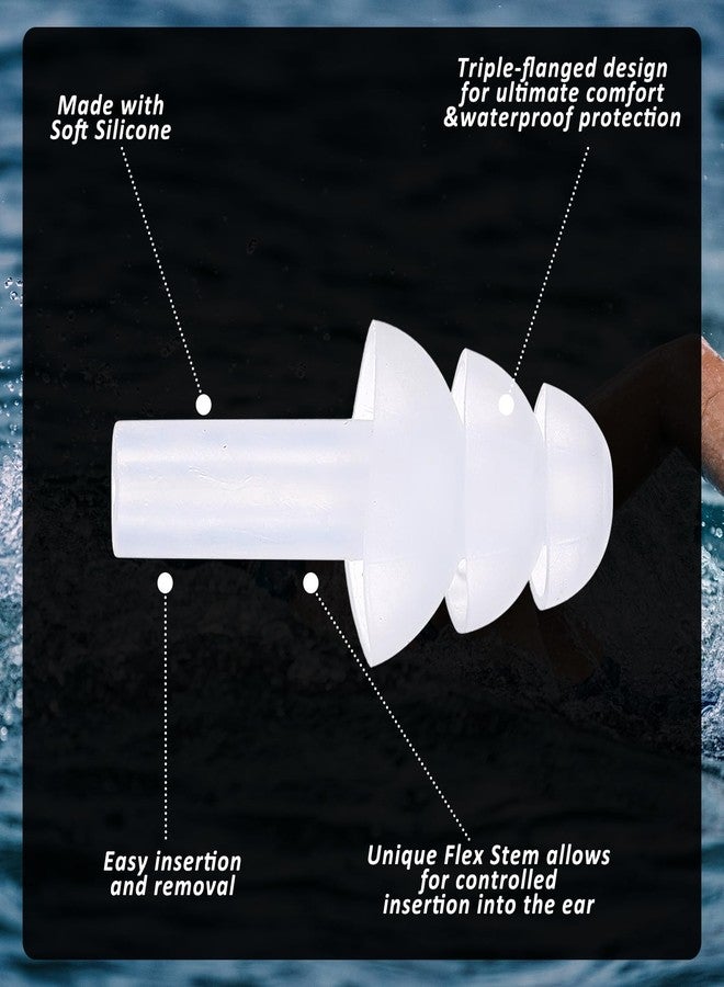 Tellegloww 2 Set Nose Clip Ear Plugs for Swimming, Adults Silicone Waterproof Swim Nose Clip Earplugs with Storage Box for Adults Men Women Beginners - Image 3