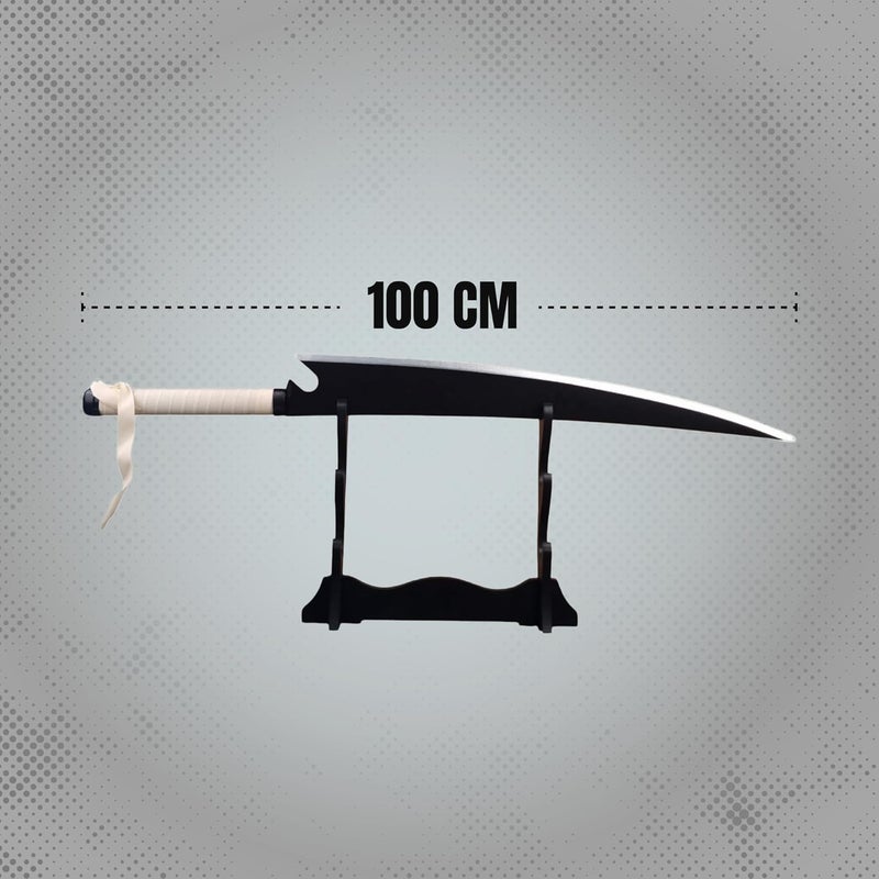 Offo Ichigo Zangetsu Shikai Katana Replica – 100cm Cleaver-Style Zanpakuto Sword from Bleach Anime – Ichigo Kurosaki’s First Blade for Cosplay, Collectors, Display & Gifting - Image 3