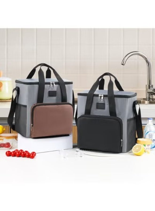 هابي هوم حقيبة غداء حرارية كبيرة 20 لترمقاومة للتسرب ومعزولة مع 4 جيوب وحزام كتف قابل للتعديل مثالية للعمل، المدرسة،الرحلات والنزهات،للرجال والنساء - Image 4