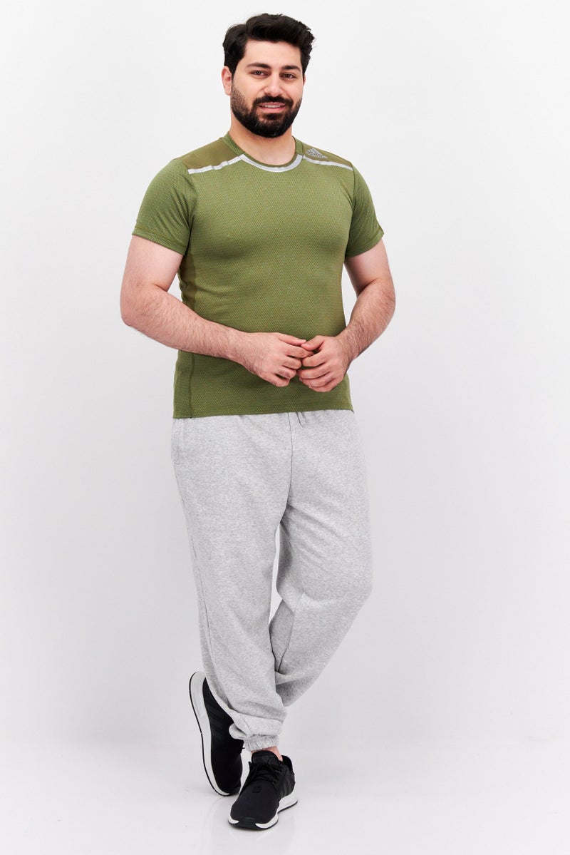 Adidas Men Sportswear Fit Short Sleeve Training T-Shirt, Green - Image 3