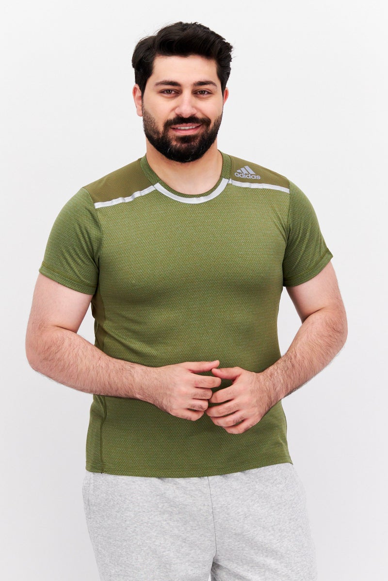 Adidas Men Sportswear Fit Short Sleeve Training T-Shirt, Green - Image 1